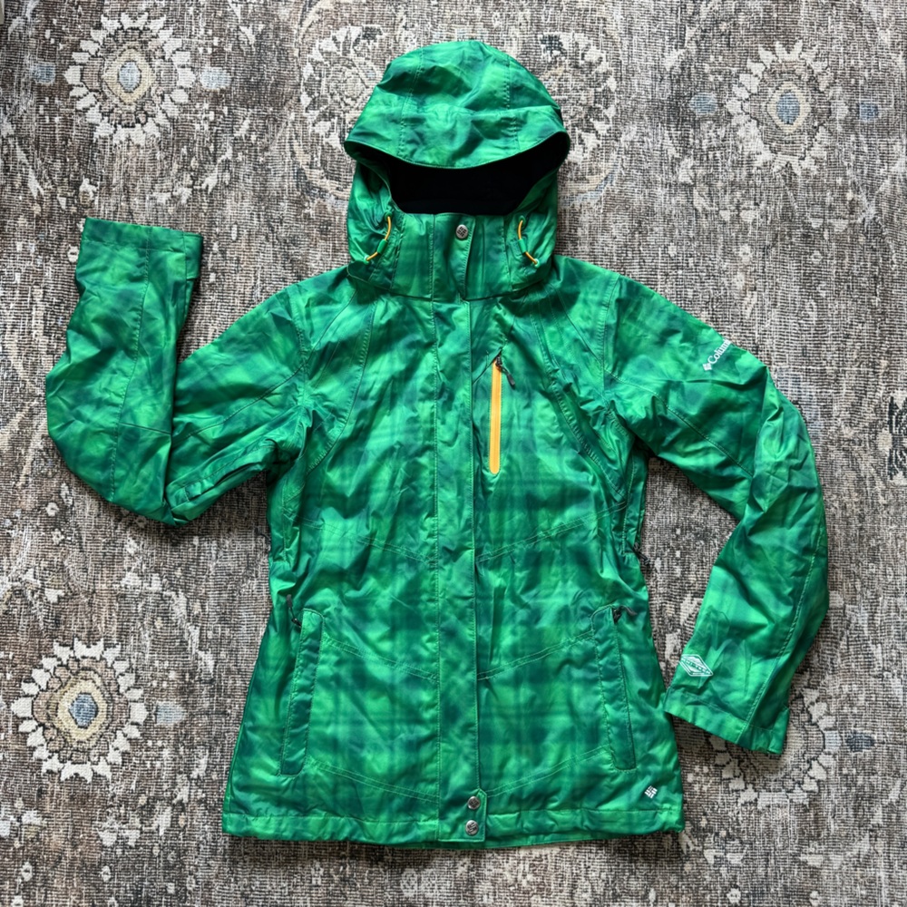 Columbia interchange jacket • size small • green plaid